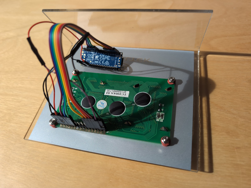 LCD connected to Arduino.