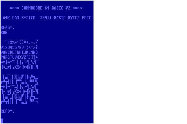 tmce64 with the unscii font.